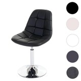 thumbnail of CHEFGASTRO Esszimmerstuhl HxBxT 84x47x50cm Sitzhöhe 46cm Retro 50er Jahre Design Stoff/Textil Hellgrau Stuhl Drehstuhl