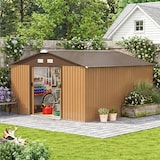 thumbnail of Outsunny cobertizo de jardín 340x386x200 cm 12,4 m²  caseta de metal para almacenamiento de herramientas con puertas correderas y ventilaciones