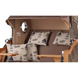 thumbnail of Strandkorb Komplettset: Ammersee Grande XL Teak Bullauge - PE grau - Modell 540