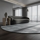thumbnail of Teppich Schlafzimmer Unifarben Elegant Waschbar Wohnzimmer Esszimmer Pflegeleicht Rund Silber 200x200 cm OEKO-TEX – LECH von Kadima Design