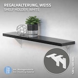 thumbnail of 2 Stück Regalhalterung 120x120mm, Weiß, Aluminium, Schwebende Regalhalterungen, Regalwinkel, Wandhalterung für Regalbrett, Regalträger für Wandmontage