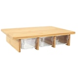 thumbnail of Tábua de corte de bambu com 3 recipientes removíveis – Castanho