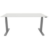 thumbnail of Schreibtisch elektrisch höhenverstellbar, 160x80cm, weiß/silber