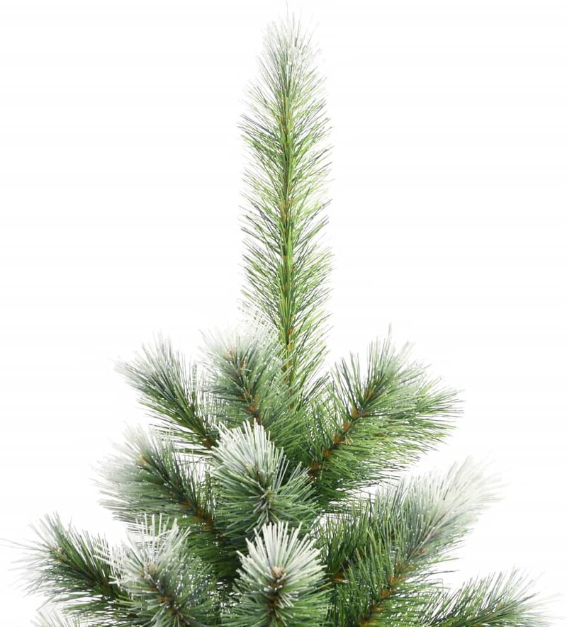 Die Spitze eines künstlichen Weihnachtsbaums.
