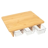thumbnail of Tábua de corte de bambu com 3 recipientes removíveis – Castanho