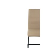 thumbnail of Möbilia Freischwinger-Stuhl 2er Set | Kunstleder | Freischwingergestell | B 42 x T 59 x H 97 cm | taupe – schwarz | 21020060 | Serie STUHL