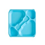 thumbnail of Tabuleiro quadrado de 5 compartimentos em policarbonato azul claro (caixa de 30 unid.)