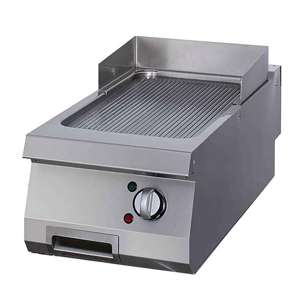 Heavy Duty bakplaat - gegroefd - enkele unit - 70 cm diep - elektrisch