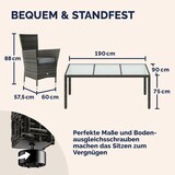 thumbnail of CASARIA® Polyrattan Gartenmöbel Set 190x90cm Esstisch Grau