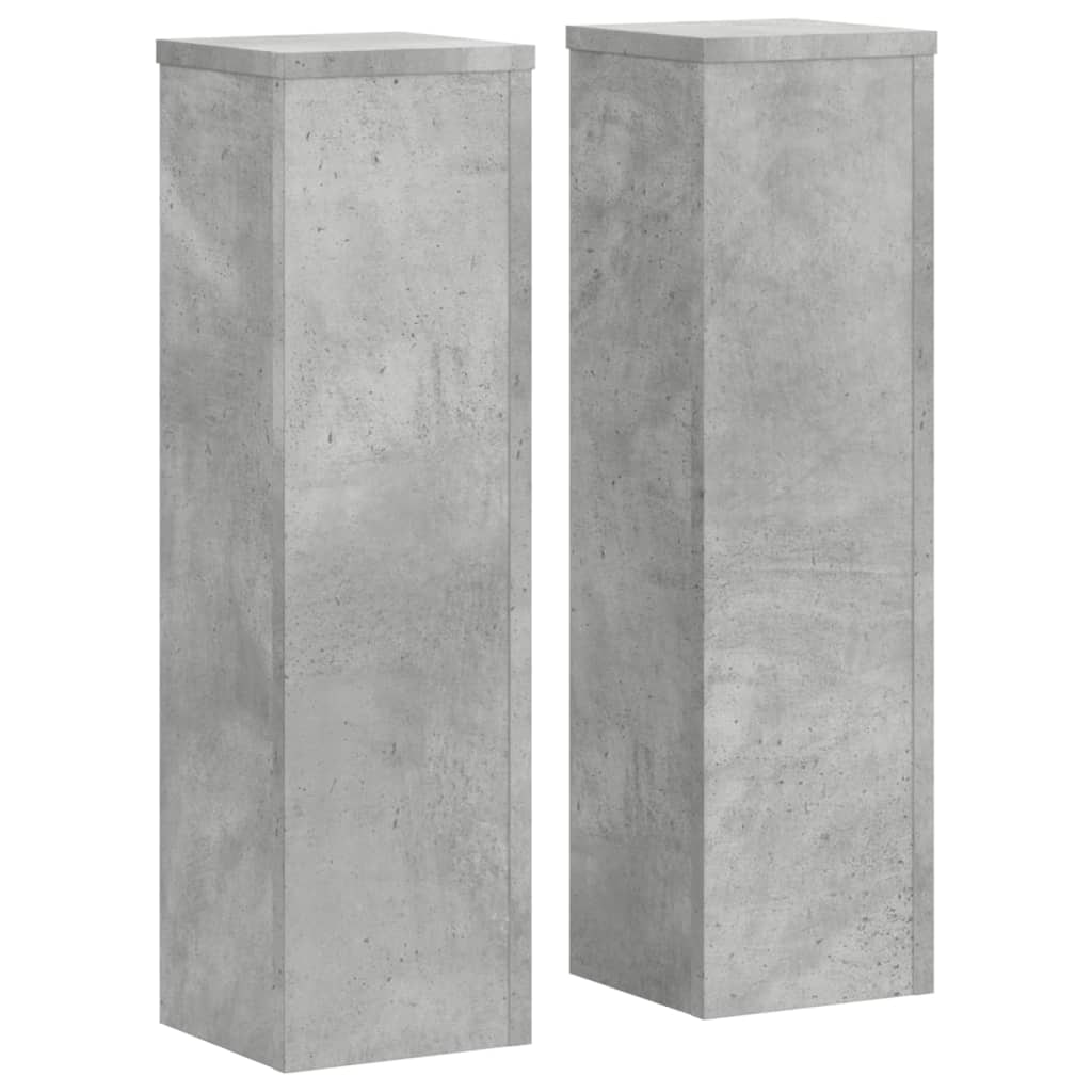 Helloshop26 - Supports pour plantes meuble fleurs lot de 2 bois d'ingénierie gris 02_0045328