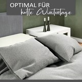 thumbnail of Teddyplüsch Winter Bettwäsche Grau Anthrazit 135x200cm 4 teilig Uni