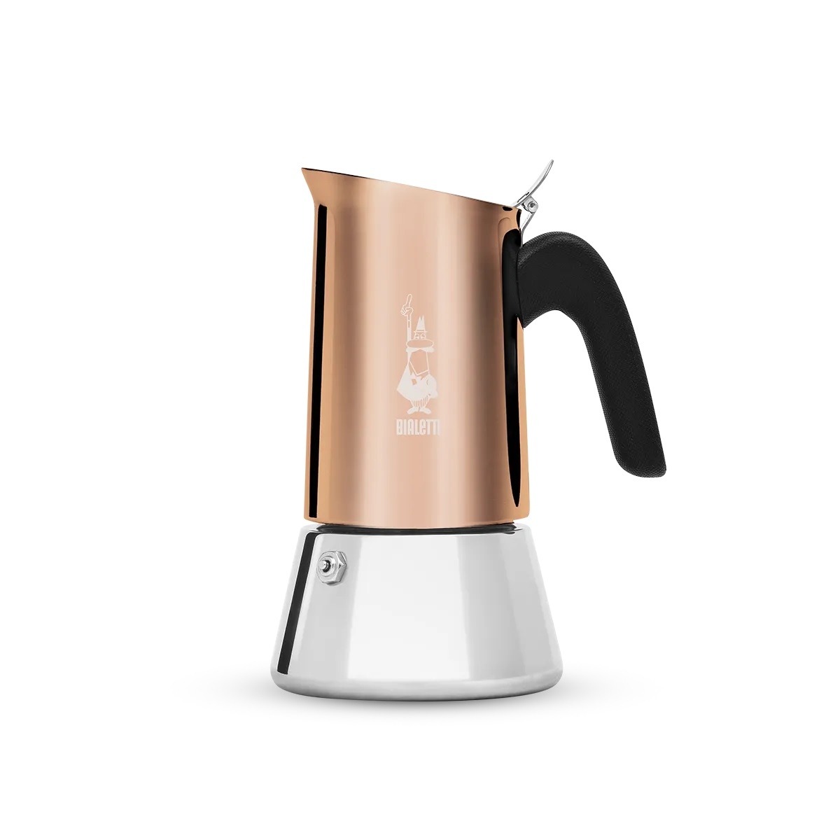 Bialetti Espressokocher Venus für 4 Tassen, Espresso, Espressokanne, Induktion, Edelstahl, Kupfer, 170 ml, 7284
