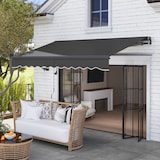 thumbnail of Outsunny toldo eléctrico retráctil con mando a distancia 3x2,5 m manivela marco de aluminio y protección UV30+ para puerta ventana gris