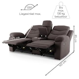 thumbnail of Kinosessel, 2er-Fernsehsessel mit Relaxfunktion, Liegefunktion Easy-Lift, Belastbarkeit je Sitzplatz 130 kg, Mikrofaser, in Beige, Raburg Pixx