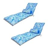 thumbnail of LOT de 2 Coussins pour Chaise Longue & Transat 195/60cm + 2 Traversin - AntiUV et Imperméable - Motif Arabesque