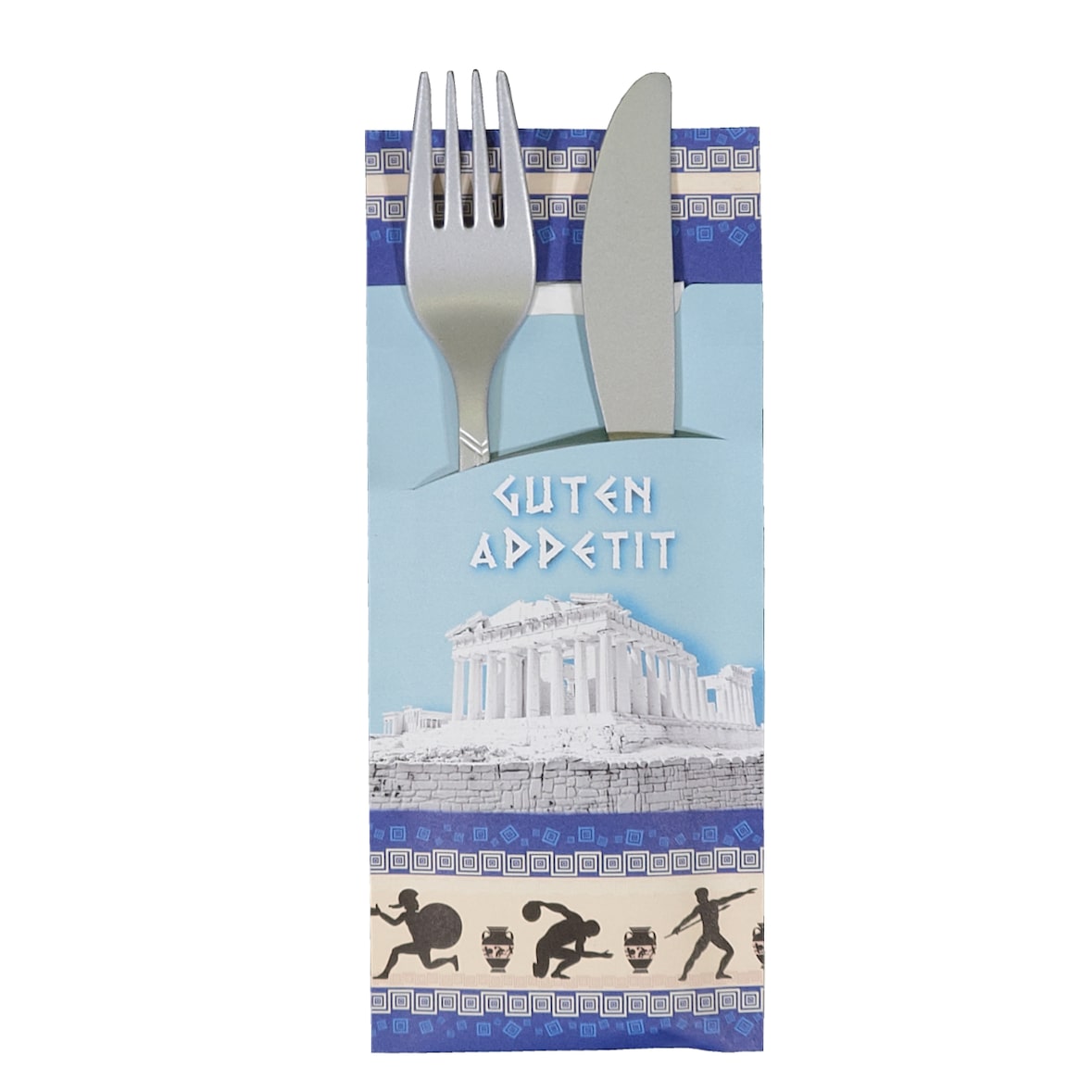 520 Bestecktaschen mit Serviette Grieche 20 cm