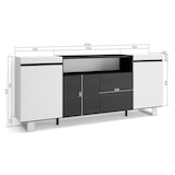 thumbnail of Sideboard, Schrank, Küche, Schrank, Flur, 200x35x87cm, 4 Türen, Industriedesign, Moderner Stil, Schwarz und weiß _ 59_10
