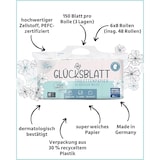thumbnail of Toilettenpapier KLASSISCH WEISS, 3-lagig, 48 Rollen x 150 Blatt, 100% Zellstoff, weiches Klopapier mit Glücks-Prägung