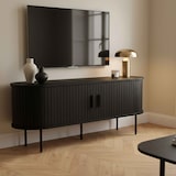 thumbnail of Mueble TV en melamina y acero 120 cm negro