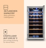 thumbnail of Klarstein Vinamour 26 Uno Weinkühlschrank 26 Flaschen 88 Liter Edelstahl LED Edelstahl