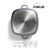 thumbnail of STONELINE® Servierpfanne 32 x 32 cm mit Aroma Glasdeckel, Eckpfanne antihaftbeschichtet, Induktion und backofengeeignet
