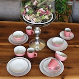 thumbnail of Mäser OSITA Rose Weiß 6x Müsli-Schale 450ml rosa Steingut 6 Personen Dessert-Schüssel