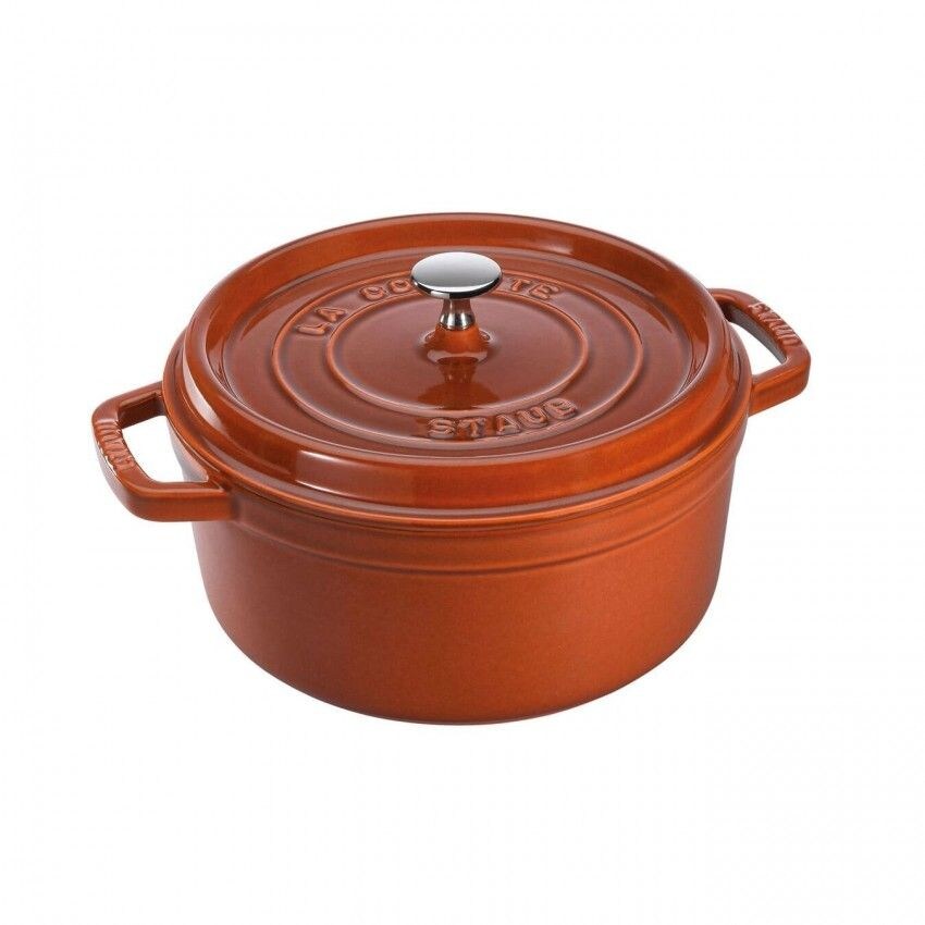 Cocotte Redonda Staub De 28 Cm, 6.70 L, Color Canela