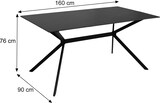 thumbnail of Esszimmertisch HWC-O58, Esstisch Sinterstein Metall, Marmor-Optik 160cm ~ schwarz-gold