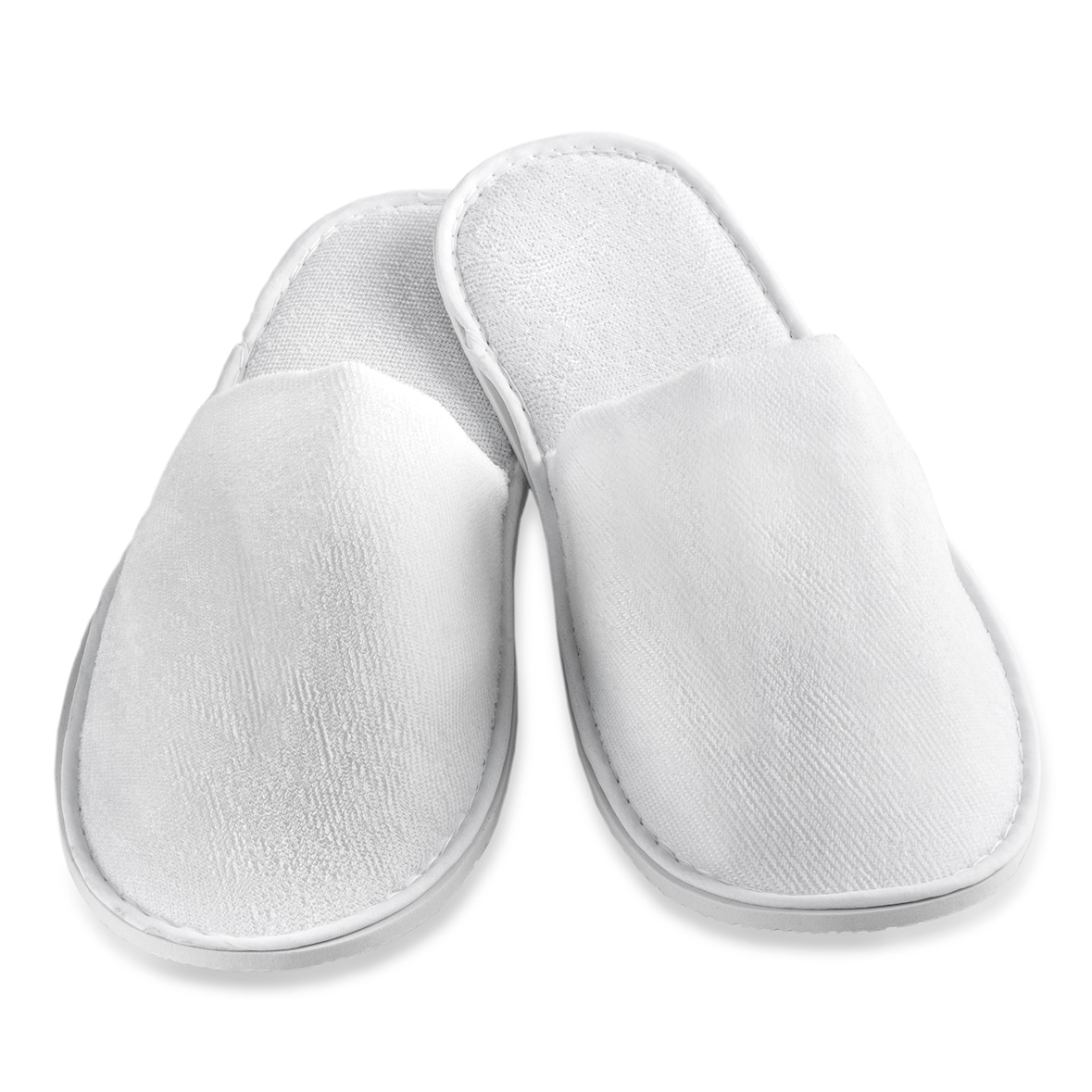 Praktische Frottee Hotelslipper 30 cm Länge vorne geschlossen, 10 Paar, weiß