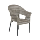 thumbnail of Sillón de exterior de aluminio y ratán sintético color gris, Apilable, Diseño rústico, Tamaño: 62x66x86 cm