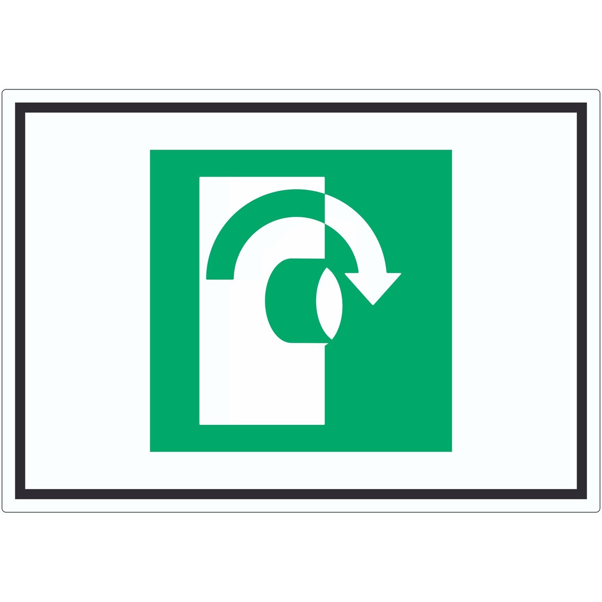 Zum Öffnen im Uhrzeigersinn drehen Symbol Aufkleber A2 (420x594mm)