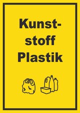 thumbnail of Kunststoff Plastik Mülltrennung Schild Text Symbol shopping bag hochkant A4 (210x297mm)