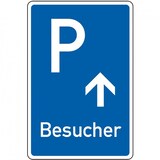 thumbnail of Schild I Parkplatzschild Besucher mit Pfeil geradeaus, Aluminium RA0, reflektierend, 600x900, DIN 67520