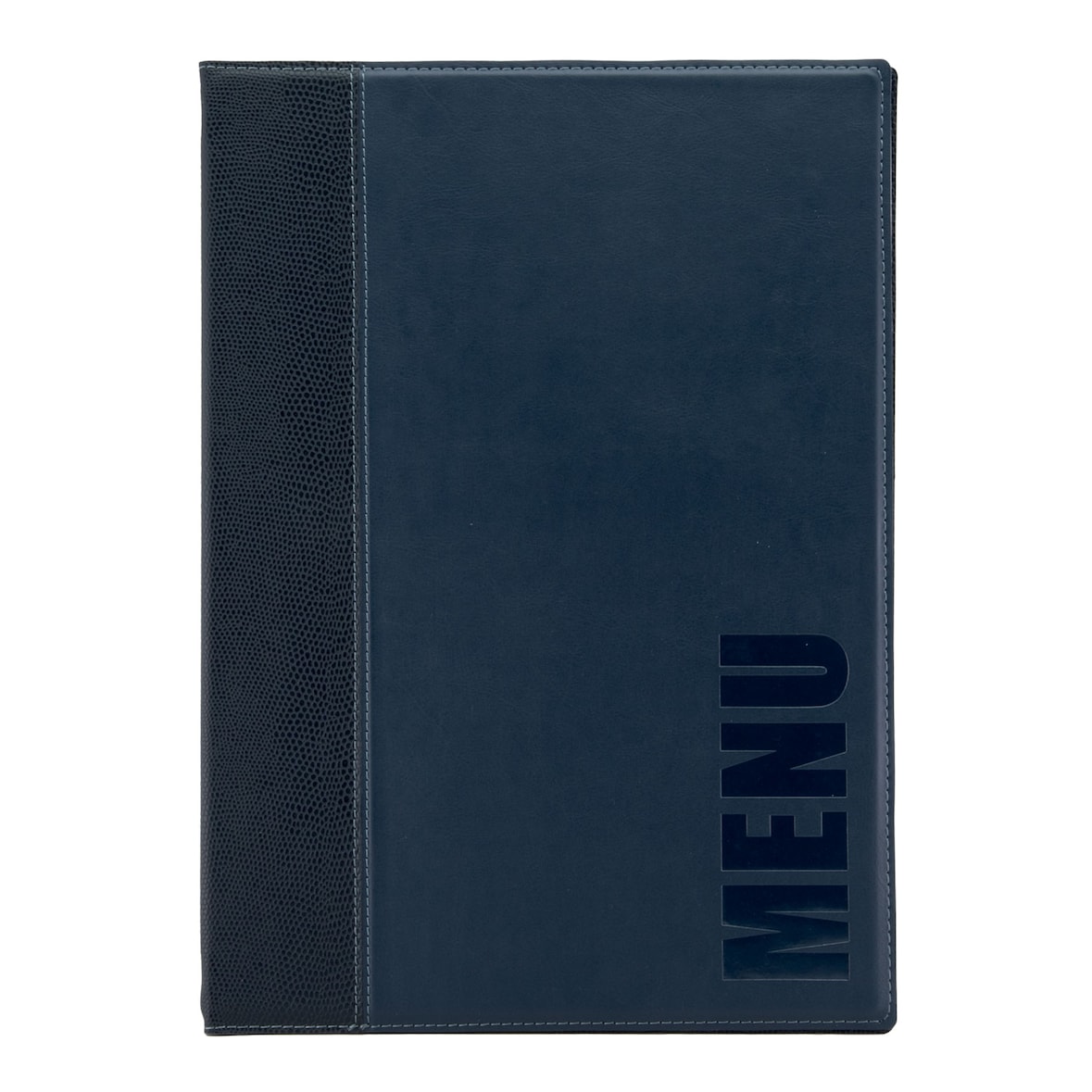 Securit® Menukaart A5 "Trendy" - Blauw - Kunstleer - 4 zijden