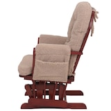 thumbnail of Relaxsessel HWC-C76, Schaukelstuhl Sessel Schwingstuhl + Hocker Stoff Bouclé 480g/m² Öko-Tex ~ braun Gestell dunkel