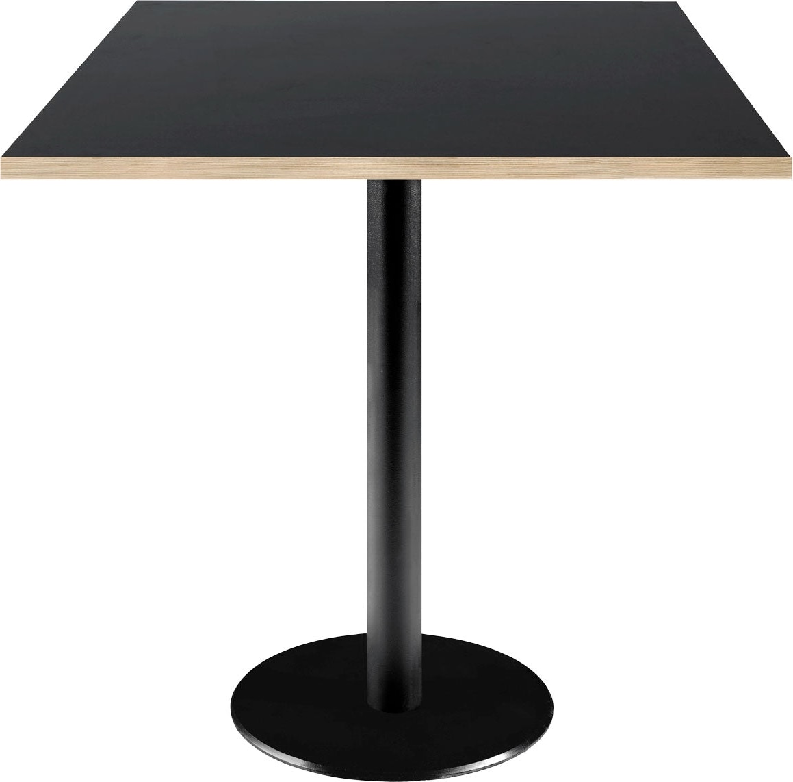 RestooTab - Tisch Rome 70x70cm Dekor schwarz Kanten in Holzoptik