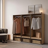 thumbnail of Roupeiro aberto, Guarda-roupa,Armário aberto, 180x35x145cm, Para quarto, dormitório, Barra e Prateleira, Estilo moderno, Carvalho - 436_7