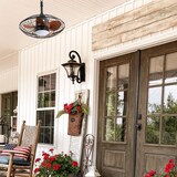 thumbnail of Deckenventilator Outdoor Schwarz mit Fernbedienung und LED 18W 3CCT Timer, leiser DC Motor reversibel, 5 ABS Flügel, Aufhänghaken, 48x51x51 cm