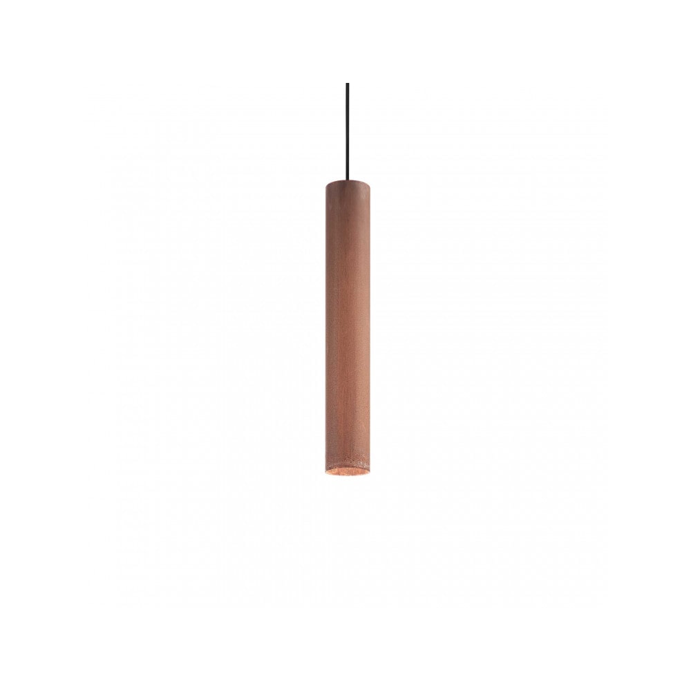 look sp1 d06, einzelne zylindrische aufhängung aus cortenmetall, ideal lux