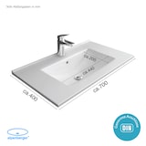 thumbnail of Alpenberger Gäste WC Waschtisch | Waschbecken 70 cm Breit | Einbauwaschbecken Aufsatzwaschbecken Eckig | Keramik Handwaschbecken mit Nano und Überlauf