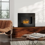 thumbnail of HOMCOM chimenea de bioetanol de pared con tanque de 0,9 L tiempo de combustión 3,3H para interiores 15-20 m² 66x16x52 cm negro