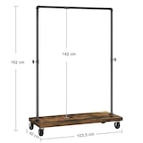 thumbnail of UAC Schwerlast Kleiderständer Garderobenständer 162 x 103,5 x 40 cm mit Ablage arretierbare Rollen bis 90 kg belastbar, Wasserrohr-Elemente, Schwarz