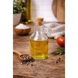 thumbnail of Pack de 6 botellitas de cristal 100 ml con tapón de corcho – mini botellas para aceite, vinagre, licor y sirope