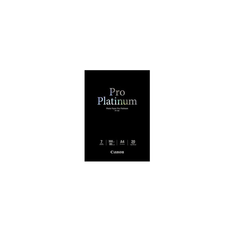 Papier D Impression Canon Papier Photo Pt 101 Pro Platinum A4 20 Feuilles 300g M²