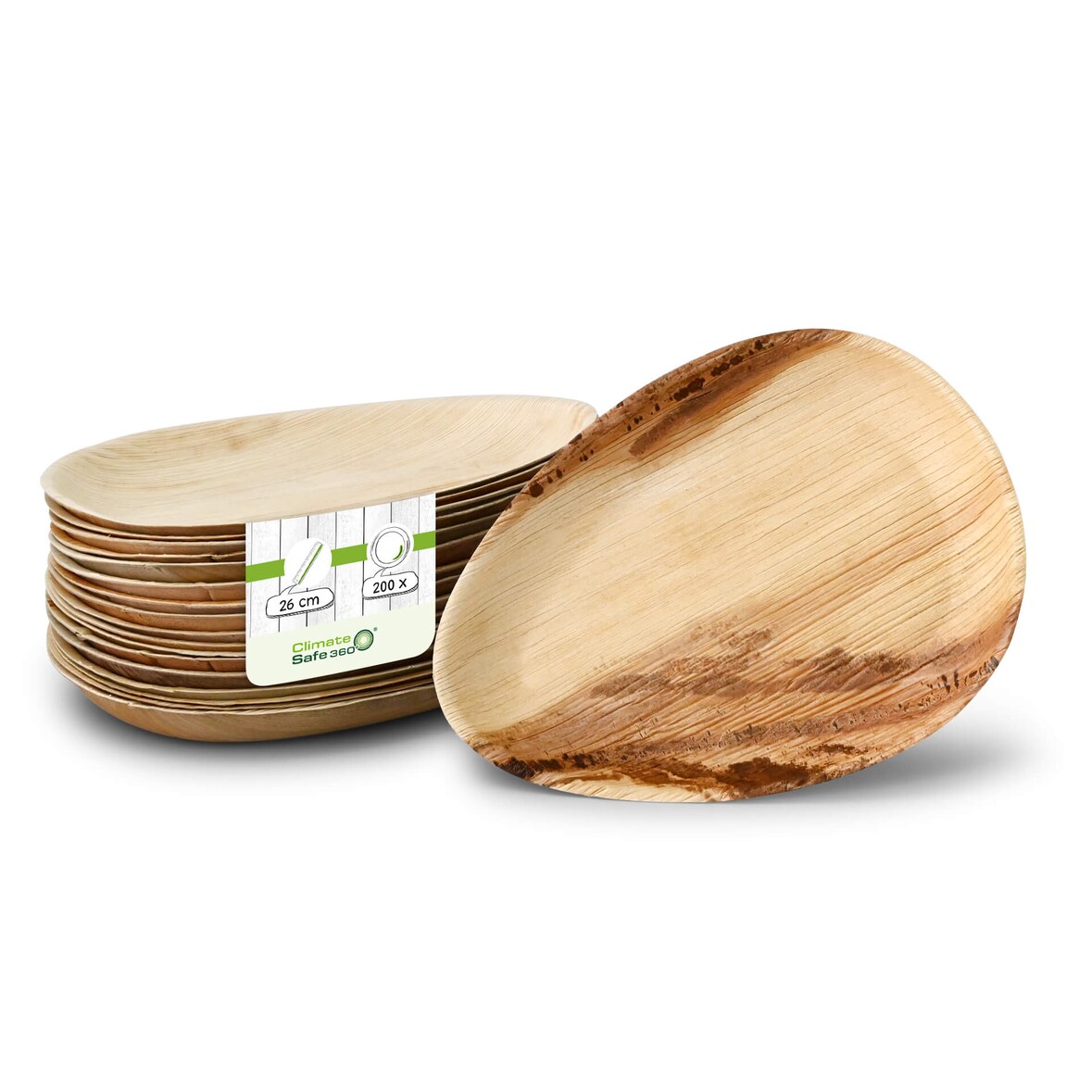 greenbox - Prato Palmware®, aprimorado, 26 cm, em forma de gota, 200 Pçs.
