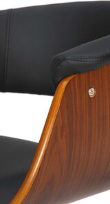 thumbnail of CHEFGASTRO 2er Set Barhocker JASPER Kunstleder HxBxT 90x60x51cm Stoff Walnuss/Schwarz Barstuhl Drehstuhl