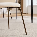 thumbnail of Merax Esszimmerstuhl 2er Set, Chenille Beige, Polsterstuhl mit gebogener Rückenlehne, Metallbeine bronze, Küchenstuhl modern