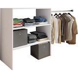 thumbnail of Dacho1 Kleiderschrank Regal mit 1x Kleiderstange 3 Ablagen weiß.