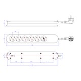 thumbnail of Bachmann Steckdosenleiste SMART 6-fach, schwarz 3,0m, ohne Schalter