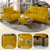 thumbnail of Merax Modulares 3er-Set Cord-Sofa: Sessel, 2-Sitzer & Hocker mit Tasche, Senfgelb